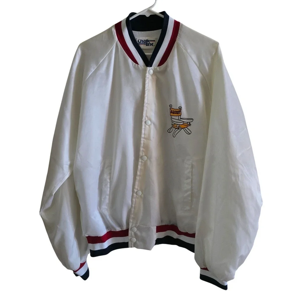 Vintage Chalk Line Mickey Mouse‎ Disney Director Jacket Stripe Varsity Bomber